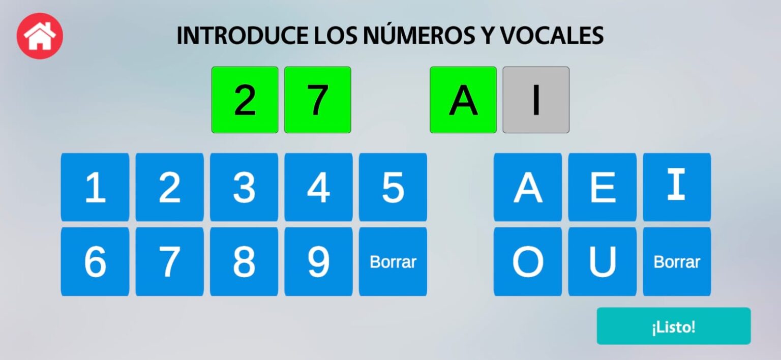Vocales y números
